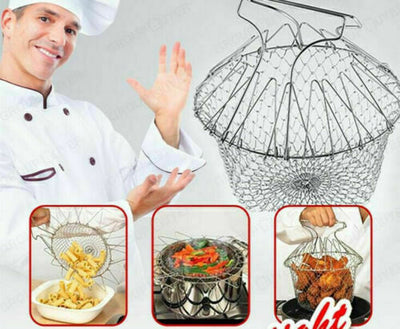 Chef Basket 12 In 1 Kitchen Tool Deluxe Boiler, Steamer, Strainer & Frying